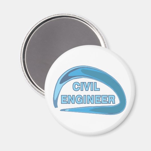 Blue Civil Engineer Button Magneet (Voorkant / Achterkant)