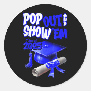 Blue CL van 2025 Pop uit en Show EM Afstuderen Ronde Sticker