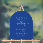 Blue Clam Seashells Coastal Beach Wedding Welcome Acryl Bord (Neutraal)