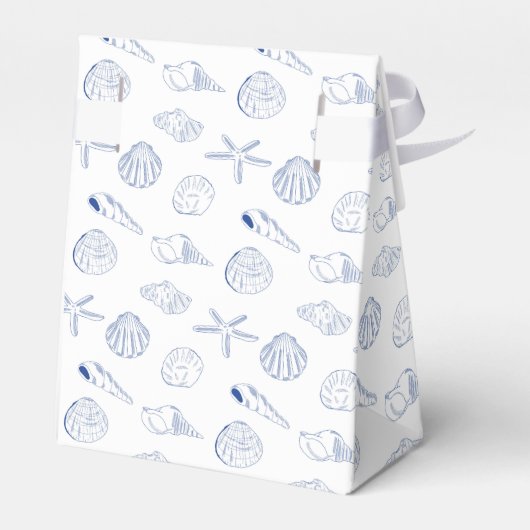 Blue Clam Seashells Coastal Seaside Beach Wedding Bedankdoosjes (Achterkant)