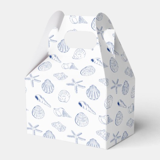 Blue Clam Seashells Coastal Seaside Beach Wedding Bedankdoosjes (Achterkant)