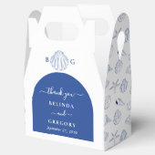 Blue Clam Seashells Coastal Seaside Beach Wedding Bedankdoosjes (Geopend)
