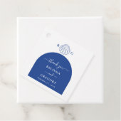 Blue Clam Seashells Coastal Seaside Beach Wedding Bedankjes Labels (In situ)