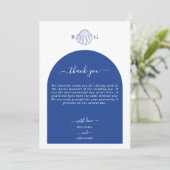 Blue Clam Seashells Coastal Seaside Beach Wedding Bedankkaart (Staand voorkant)