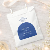 Blue Clam Seashells Coastal Seaside Beach Wedding Bedankzakje (Geknipt)