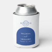 Blue Clam Seashells Coastal Seaside Beach Wedding Blikjeskoeler (Blikje Voorkant)