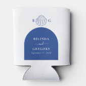 Blue Clam Seashells Coastal Seaside Beach Wedding Blikjeskoeler (Achterkant)