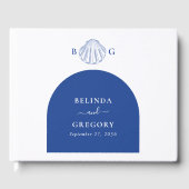 Blue Clam Seashells Coastal Seaside Beach Wedding Gastenboek (Voorkant)