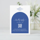 Blue Clam Seashells Coastal Seaside Beach Wedding Informatiekaartje (Staand voorkant)