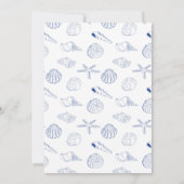 Blue Clam Seashells Coastal Seaside Beach Wedding Kaart (Achterkant)