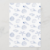 Blue Clam Seashells Coastal Seaside Beach Wedding Menu (Achterkant)