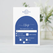 Blue Clam Seashells Coastal Seaside Beach Wedding RSVP Kaartje (Staand voorkant)