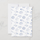 Blue Clam Seashells Coastal Seaside Beach Wedding RSVP Kaartje (Achterkant)