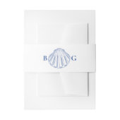 Blue Clam Seashells Coastal Seaside Beach Wedding Uitnodigingen Wikkel (Voorkant Voorbeeld)