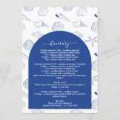 Blue Clam Seashells Coastal Wedding Itinerary Programmakaart (Achterkant)