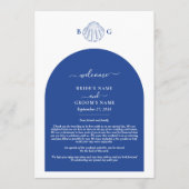 Blue Clam Seashells Coastal Wedding Itinerary Programmakaart (Voorkant)