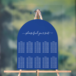 Blue Clam Seashells Coastal Wedding Seating Chart Acryl Bord