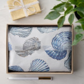 Blue Clam Shells Patroon Tissue Paper Tissuepapier (Geschenk)