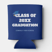 Blue Class of 2025 Custom School Afstuderen Blikjeskoeler (Achterkant)