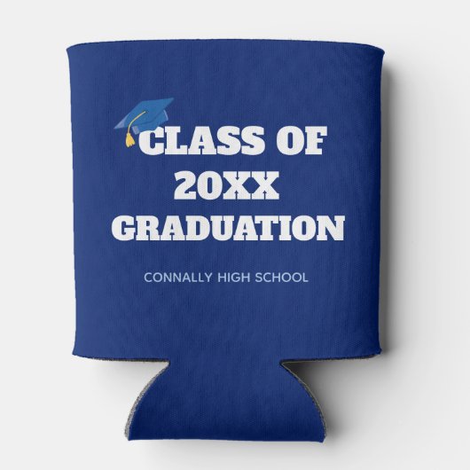 Blue Class of 2025 Custom School Afstuderen Blikjeskoeler (Achterkant)