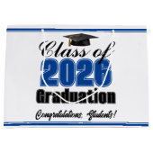 Blue Class of 2026 Custom Graduation Party Groot Cadeauzakje (Voorkant)