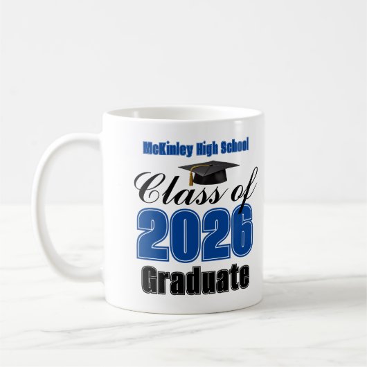 Blue Class of 2026 Graduation Keepsake Koffiemok (Links)