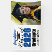 Blue Class of 2026 Graduation Party Photo Spandoek (Verticaal)