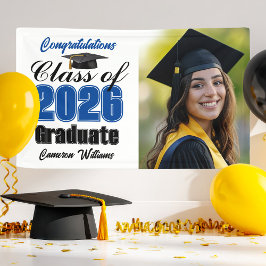 Blue Class of 2026 Graduation Party Photo Spandoek