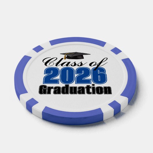 Blue Class of 2026 Graduation Party Poker Chips (Enkel)