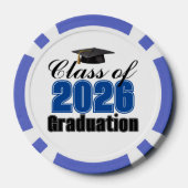 Blue Class of 2026 Graduation Party Poker Chips (Achterkant)