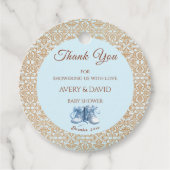 Blue Classic Boy Baby shower Bedankjes Labels (Voorkant)