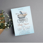 Blue Classic Boy Baby shower Kaart