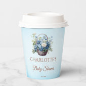 Blue Classic Boy Baby shower Papieren Bekers (Achterkant)