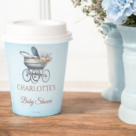  Blue Classic Boy Baby shower Papieren Bekers
