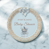 Blue Classic Boy Baby shower Papieren Bordje