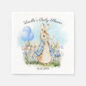 Blue Classic Bunny Peter Baby shower Papieren serv Servet (Voorkant)
