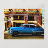 Blue Classic Car Briefkaart (Voorkant)