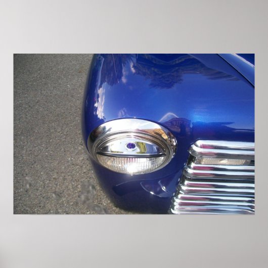 Blue Classic Car Poster (Voorkant)