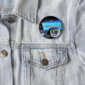 Blue Classic Car Ronde Button 5,7 Cm (In situ)