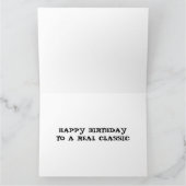 BLUE CLASSIC CAR  VERJAARDAG WENSKAART BEDANKKAART (Binnen)