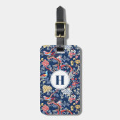 Blue Classic Chinoiserie Bagagelabel (Voorkant verticaal)