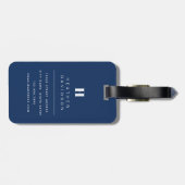 Blue Classic Chinoiserie Bagagelabel (Achterkant horizontaal)