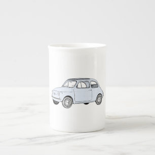 Blue Classic Fiat 500 Topolino Bone China Mok
