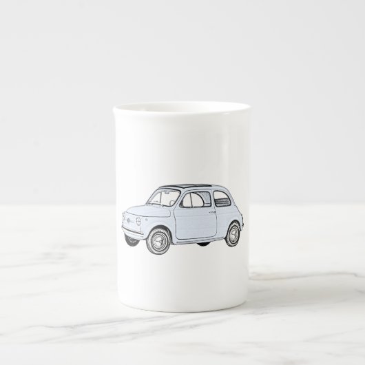 Blue Classic Fiat 500 Topolino Bone China Mok (Voorkant)