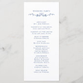 Blue Classic Floral Crest Wedding Ceremony Programmakaart (Achterkant)