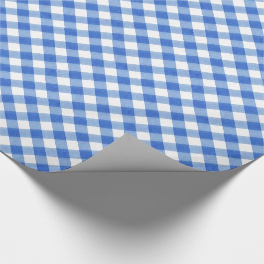 Blue Classic Gingham Pattern Pic Nic Cadeaupapier (Hoek)