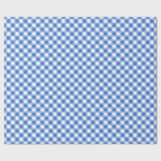 Blue Classic Gingham Pattern Pic Nic Cadeaupapier (Vlak)