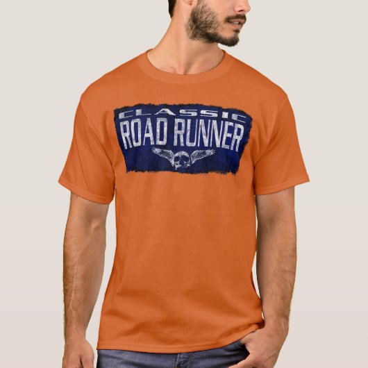 Blue Classic Road Runner Wingel Skull Eroded Panel T-shirt (Voorkant)