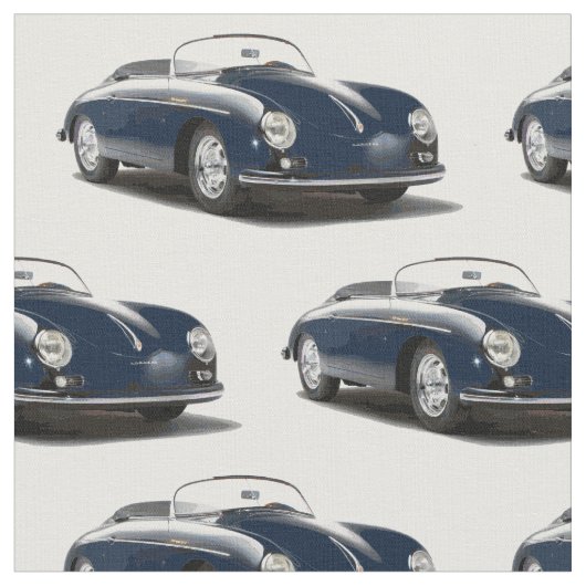 Blue Classic Sports Car Fabric Stof (Close Up)