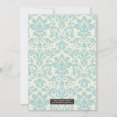 BLUE CLASSY DAMASK | AFBEELDINGSINVITATIE KAART (Achterkant)